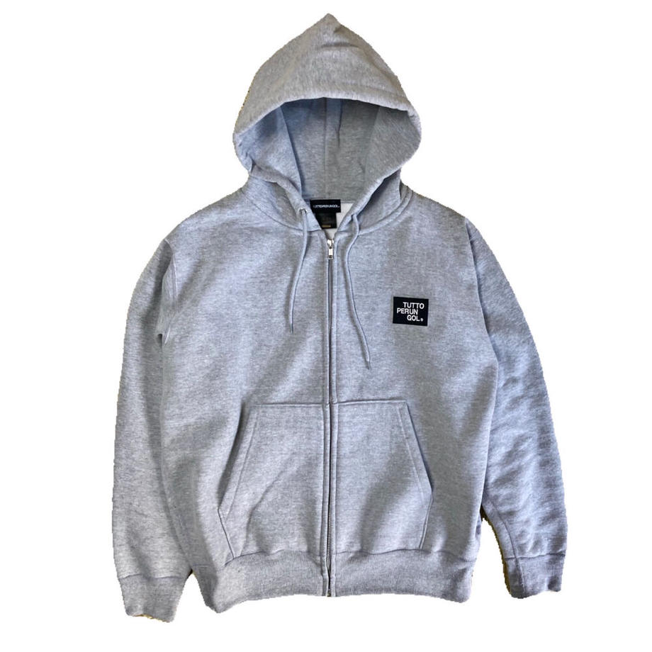 INVERNO/zip parka/グレー×ブラック